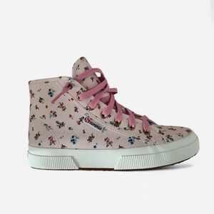 NWT Love Shack Fancy x Superga Light pink floral hightop sneakers Size 7